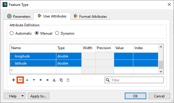 Removing attributes